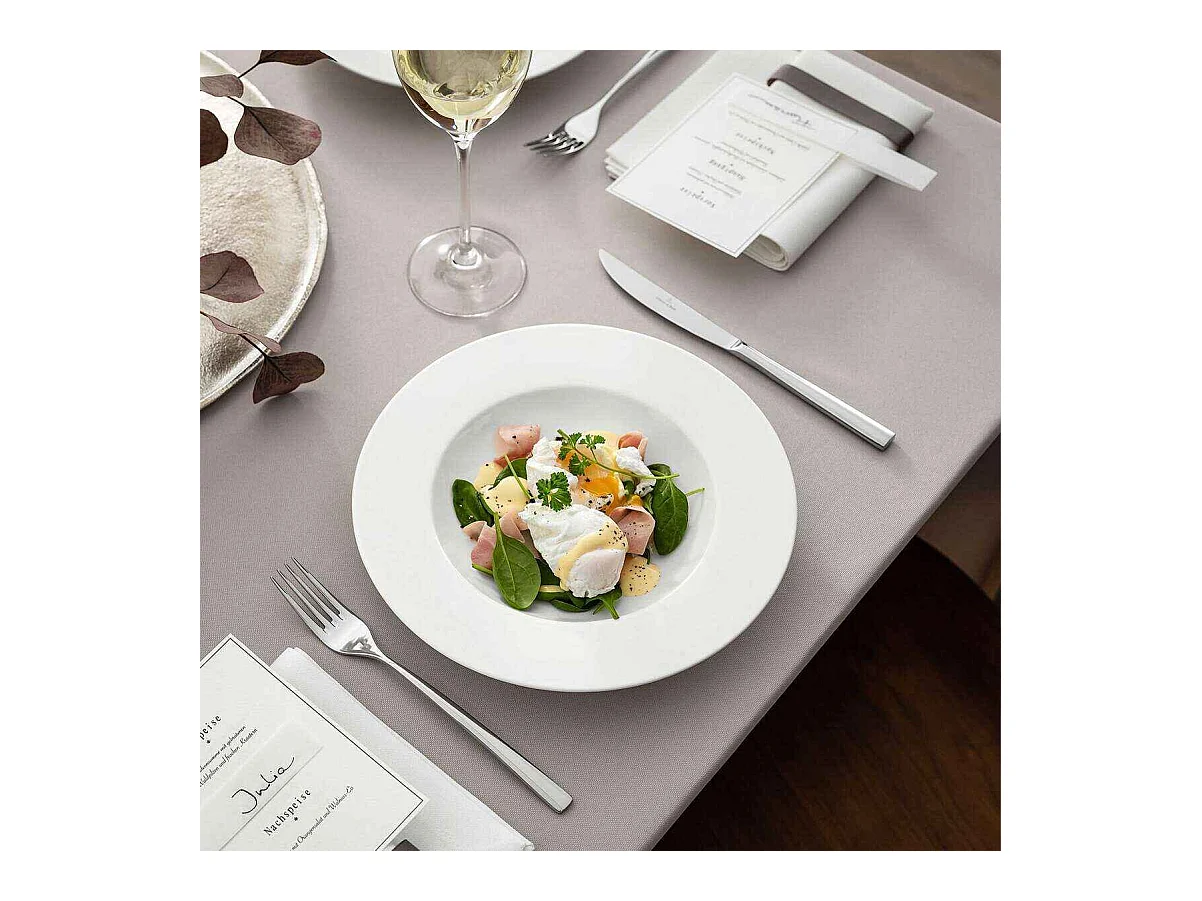 Assiette creuse en porcelaine blanc D24 cm, Royal