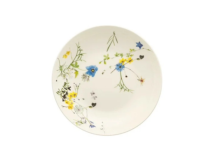 Assiette creuse en porcelaine blanc/multicolore D21 cm, Brillance