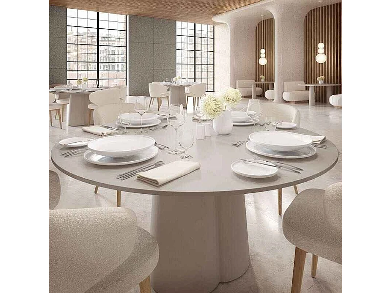 Assiette gourmande en porcelaine blanc D32 cm, Afina