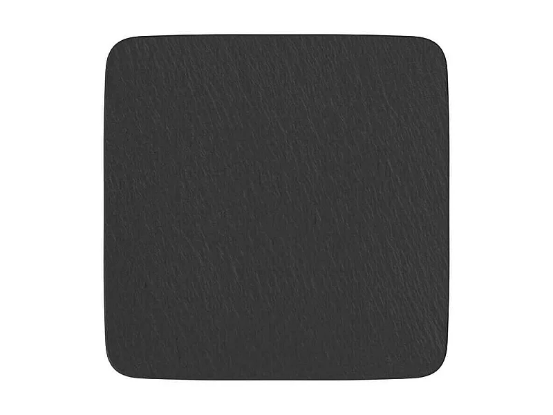 Vierkant plat bord van porselein zwart L 28 cm, Manufacture Rock