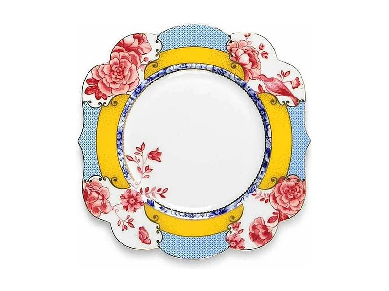 Talerz śniadaniowy z porcelany wielokolorowy śr. 23,5 cm, Royal
