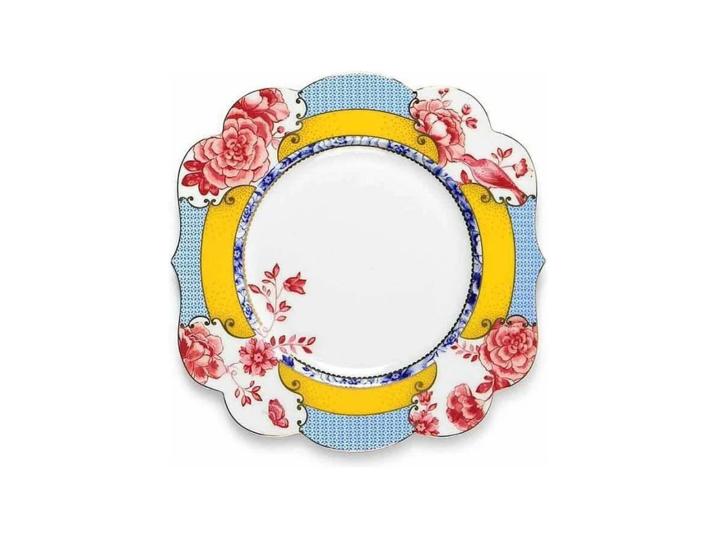 Talerz śniadaniowy z porcelany wielokolorowy śr. 23,5 cm, Royal
