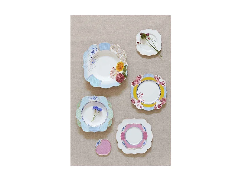Talerz śniadaniowy z porcelany wielokolorowy śr. 23,5 cm, Royal