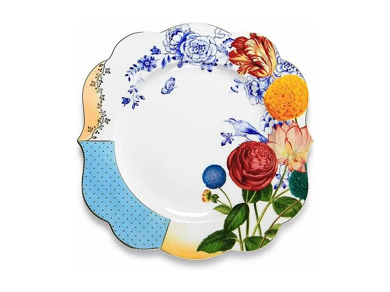 Talerz płaski z porcelany wielokolorowy śr. 28 cm, Royal