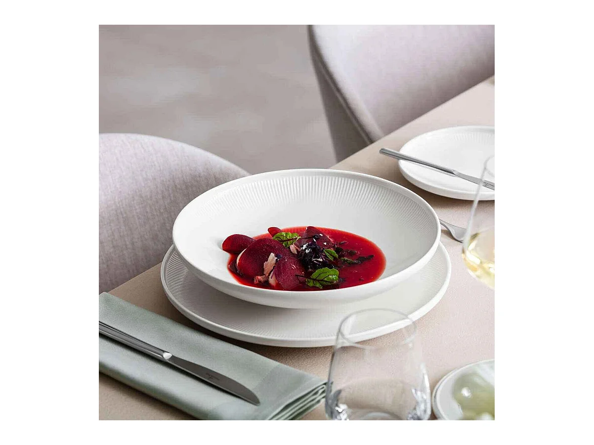 Serveerschaal van porselein wit Ø 25 cm, Afina