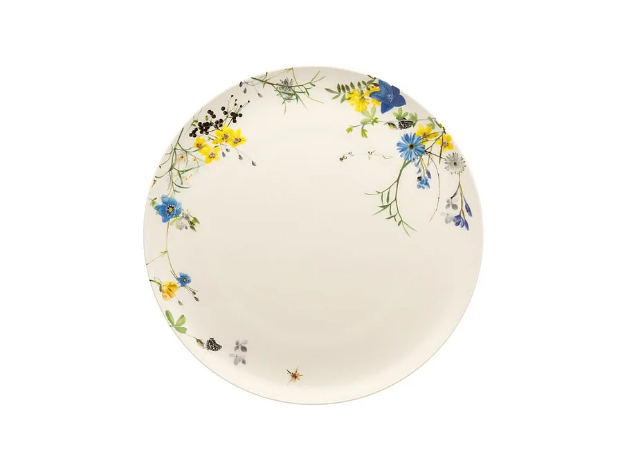 Assiette plate en porcelaine blanc/multicolore D27 cm, Brillance