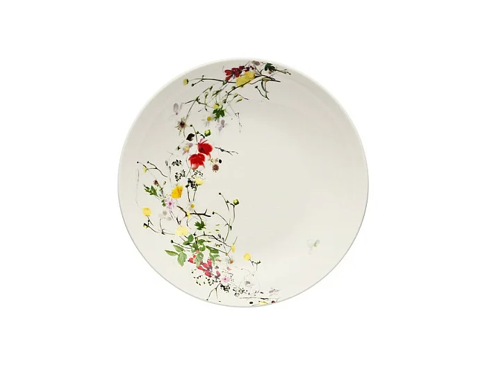 Assiette creuse en porcelaine blanc/multicolore D21 cm, Brillance