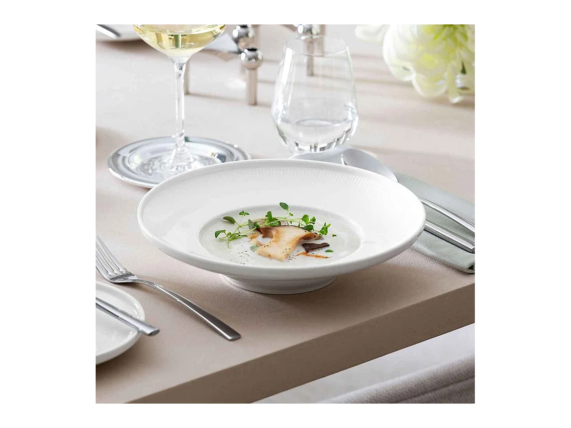 Diep bord van porselein wit Ø 25 cm, Afina
