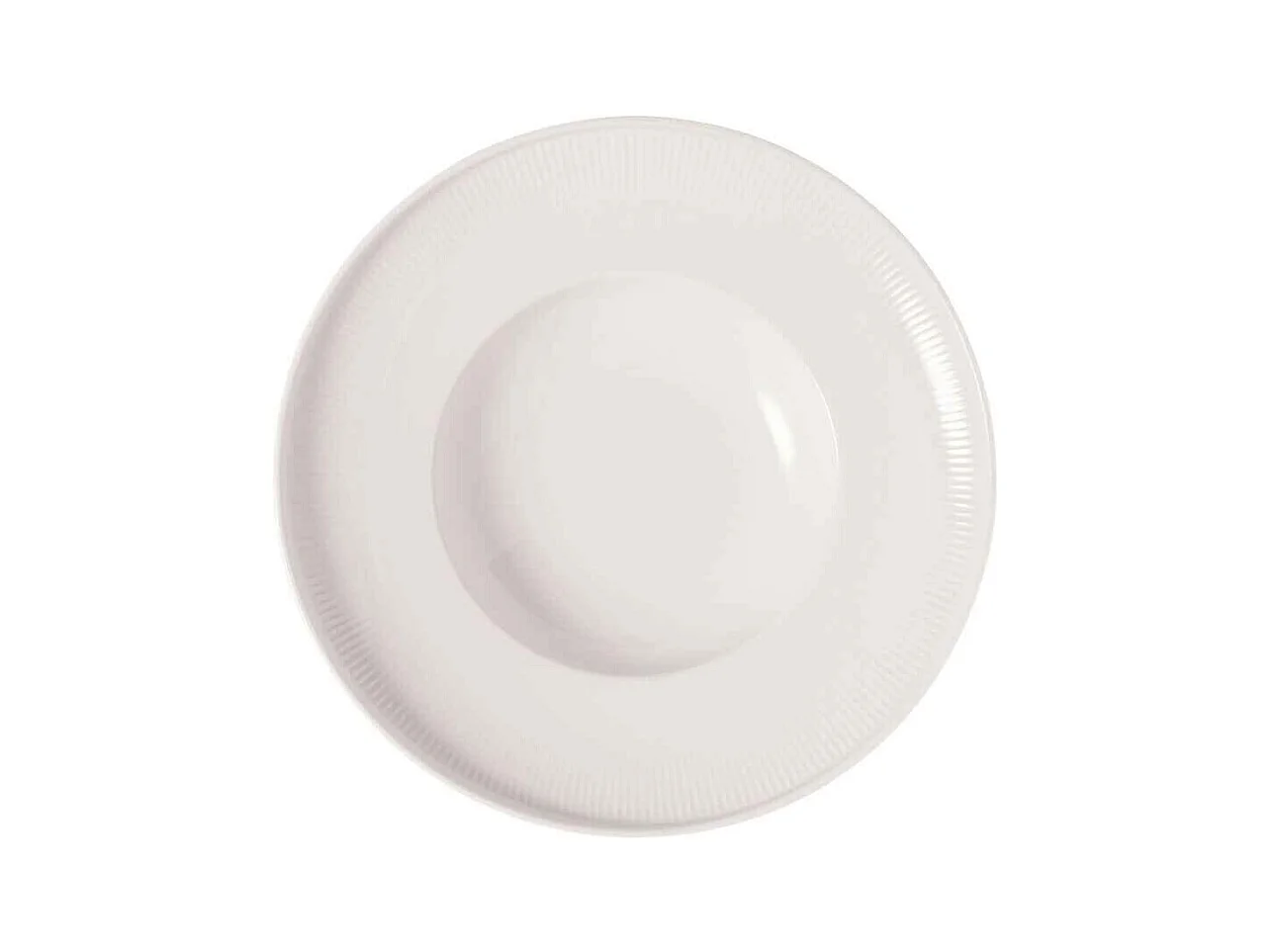 Assiette creuse en porcelaine blanc D25 cm, Afina