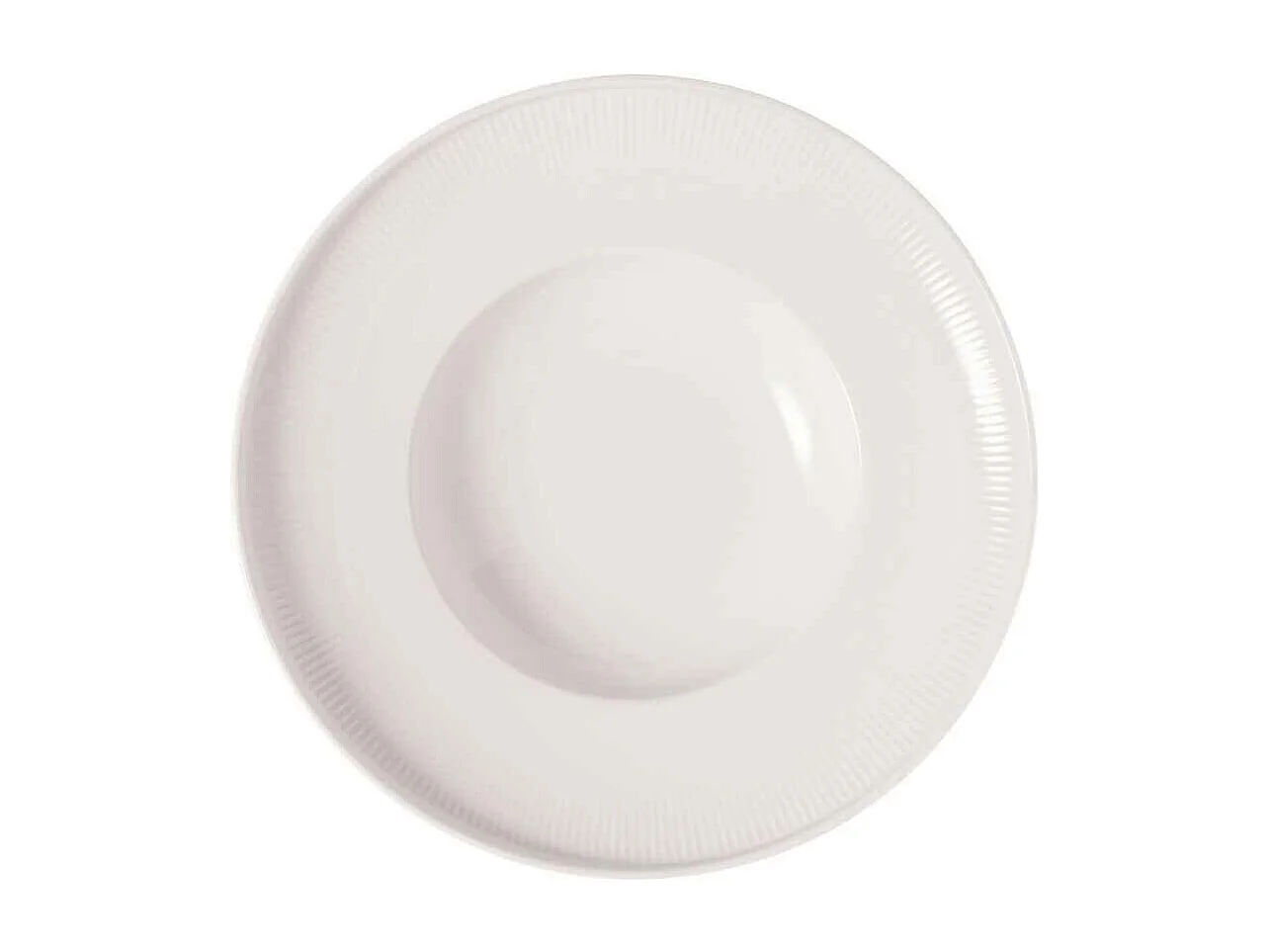Assiette creuse en porcelaine blanc D25 cm, Afina