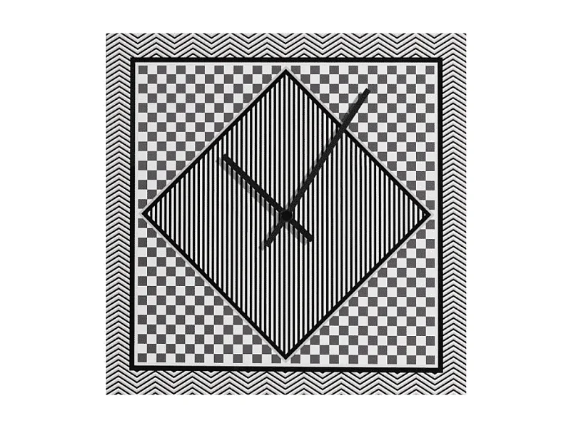 Zegar ścienny z kryształu akrylowego biało-czarny 35x35 cm, Basic
