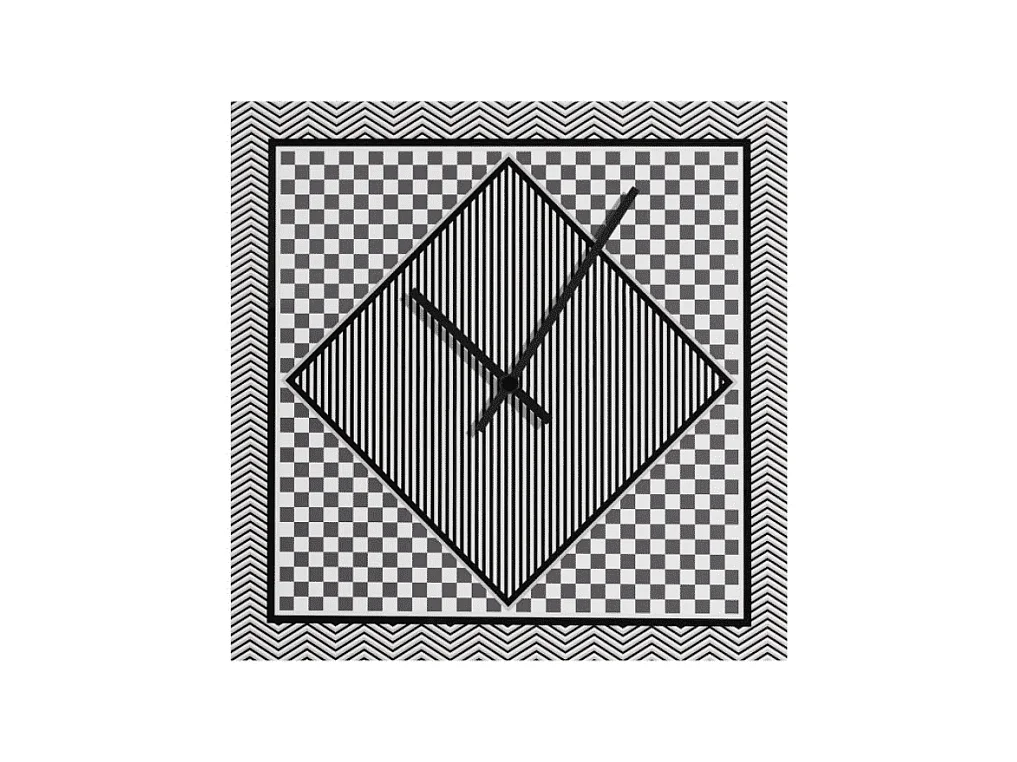 Horloge murale en cristal acrylique blanc/noir 35x35 cm, Basic