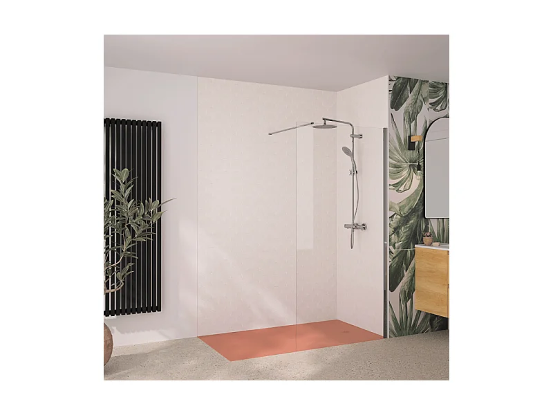 Paroi de douche transparent KINEDO Solo 6+ 120cm profilé Chromé