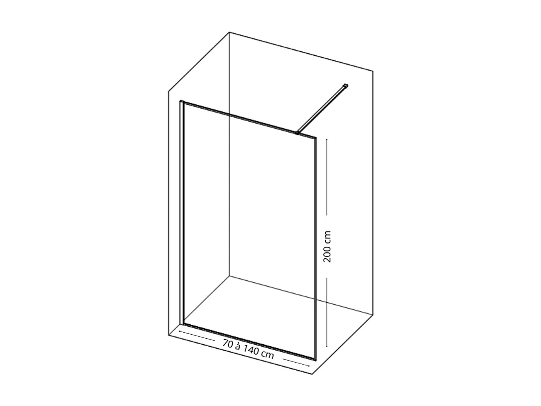 Paroi de douche transparent KINEDO Solo 6+ 100cm profilé Chromé