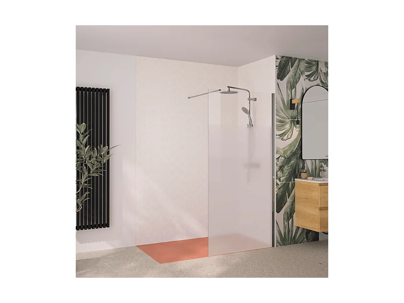 Paroi de douche KINEDO Solo 6+ sérigraphie Cosmos XL 100cm profilé Chromé
