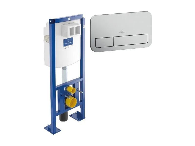 Bâti-support autoportant WC VILLEROY ET BOCH Viconnect avec plaque chrome mat