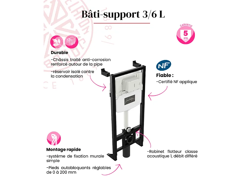 Bâti-support WC mural JACOB DELAFON NF