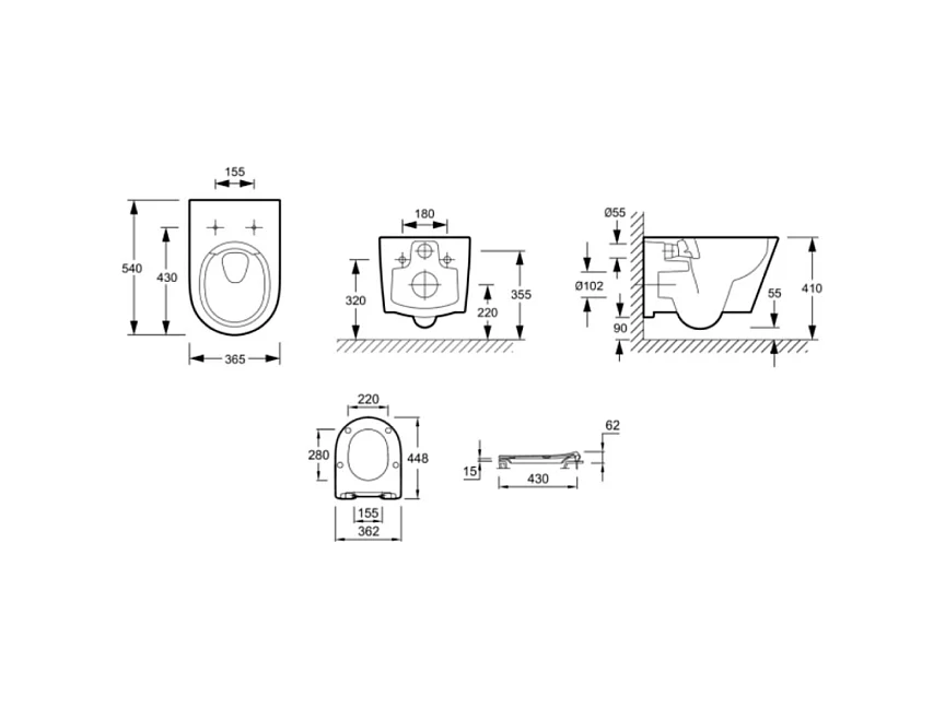 Pack WC suspendu sans bride JACOB DELAFON Bastille + bâti support