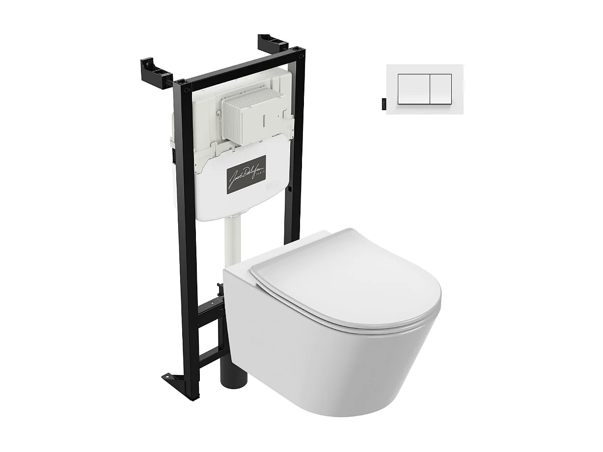 Pack WC suspendu sans bride JACOB DELAFON Bastille + bâti support
