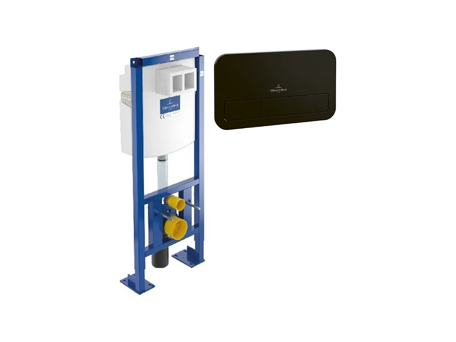 Bâti-support autoportant WC VILLEROY ET BOCH Viconnect avec plaque noir