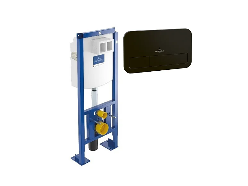 Bâti-support autoportant WC VILLEROY ET BOCH Viconnect avec plaque noir
