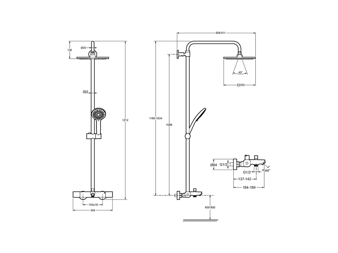 Colonne bain douche thermotastique JACOB DELAFON July+ chromé