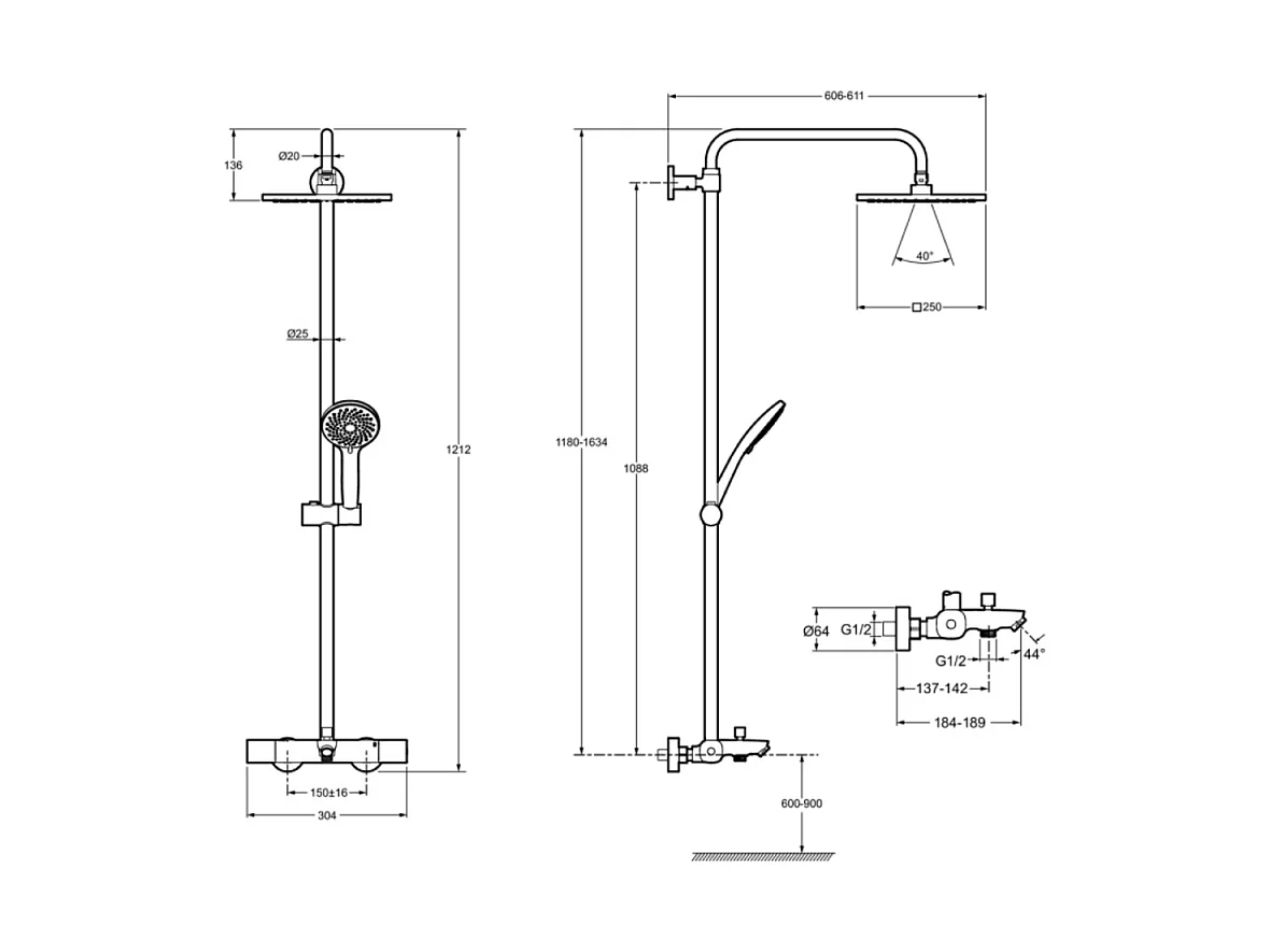 Colonne bain douche thermotastique JACOB DELAFON July+ chromé