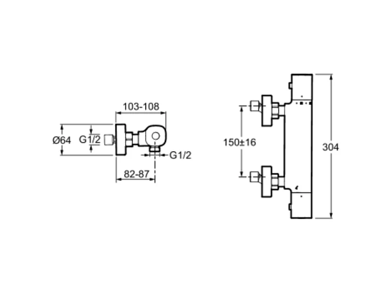 Mitigeur douche thermostatique JACOB DELAFON July+ noir mat