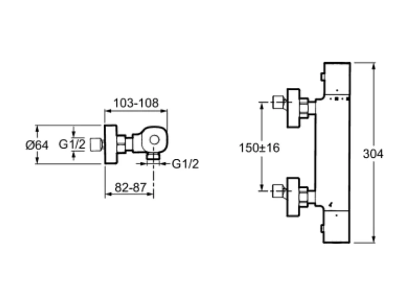 Mitigeur douche thermostatique JACOB DELAFON July+ noir mat