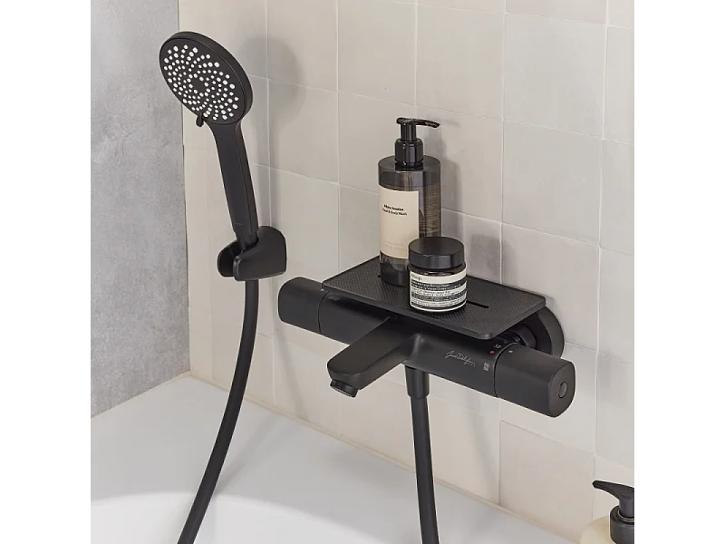 Mitigeur baignoire thermotastique JACOB DELAFON July+ noir mat