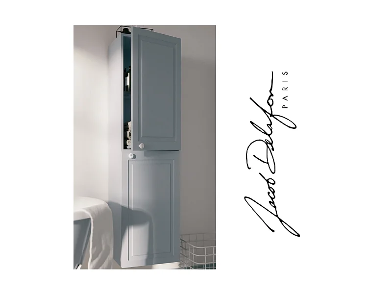 Colonne de salle de bain JACOB DELAFON Cléo 1889 bleu orage velours version droite