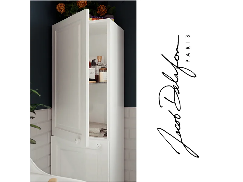 Colonne de salle de bain JACOB DELAFON Cléo 1889 blanc velours version gauche