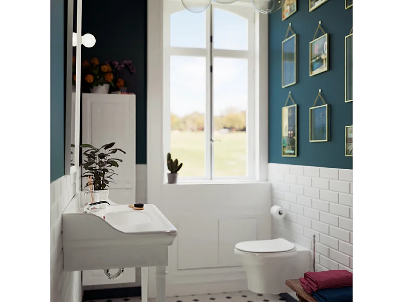 Colonne de salle de bain JACOB DELAFON Cléo 1889 blanc velours version droite