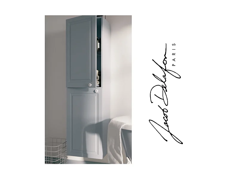 Colonne de salle de bain JACOB DELAFON Cléo 1889 bleu orage velours version gauche