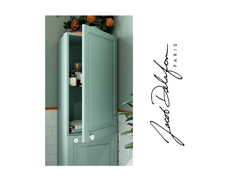 Colonne de salle de bain JACOB DELAFON Cléo 1889 Vert olivier velours version droite