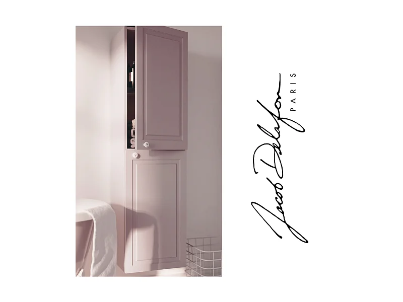 Colonne de salle de bain JACOB DELAFON Cléo 1889 rose pâle velours version droite