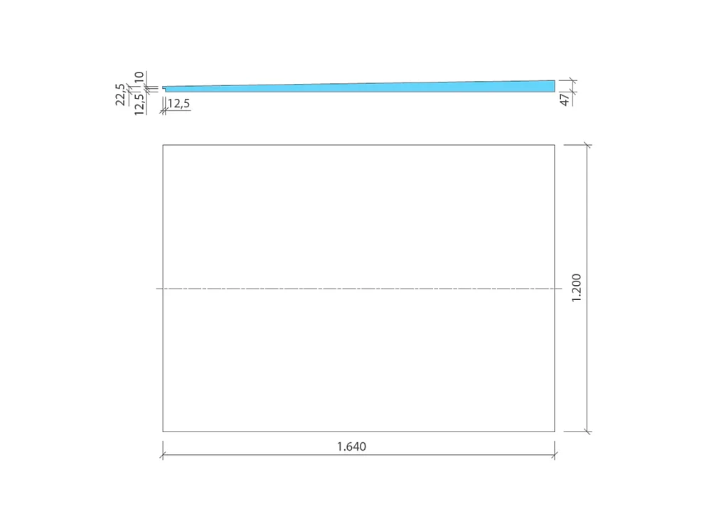 Receveur de douche pré-penté 164 x 120 x 4,7 cm WEDI Fundo Flex béton