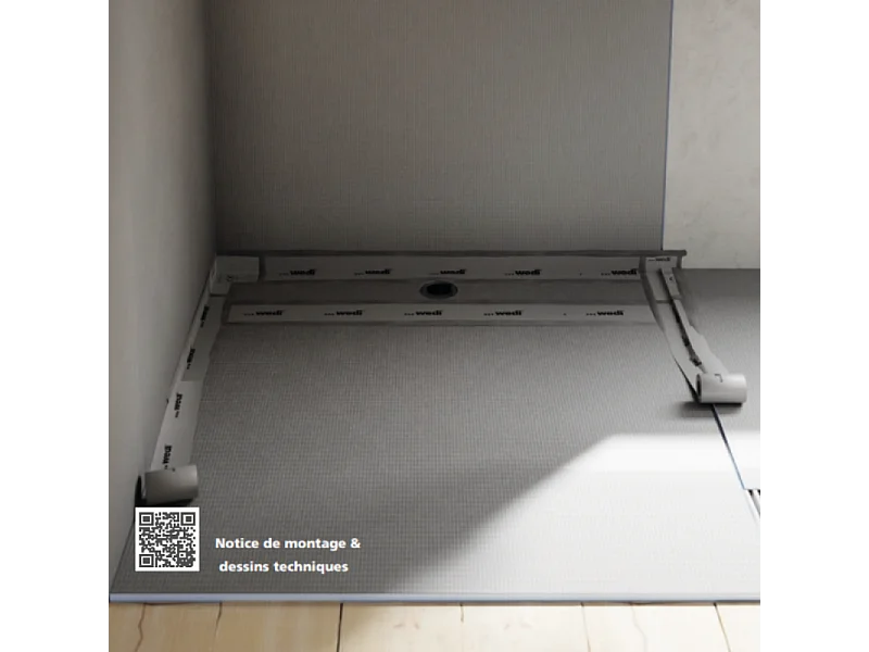 Receveur de douche pré-penté 164 x 120 x 3,5 cm WEDI Fundo Flex bois