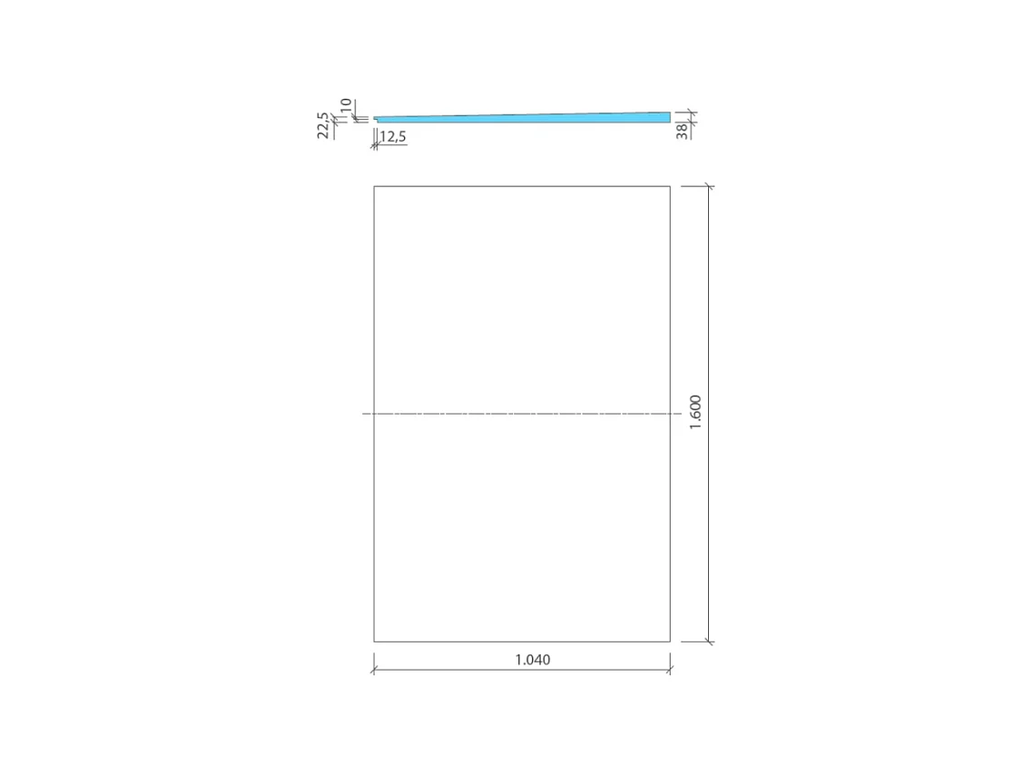 Pack receveur de douche pré-penté 104 x 160 x 3,8 cm WEDI Fundo Flex béton + bonde horizontale + écoulement linéaire + support