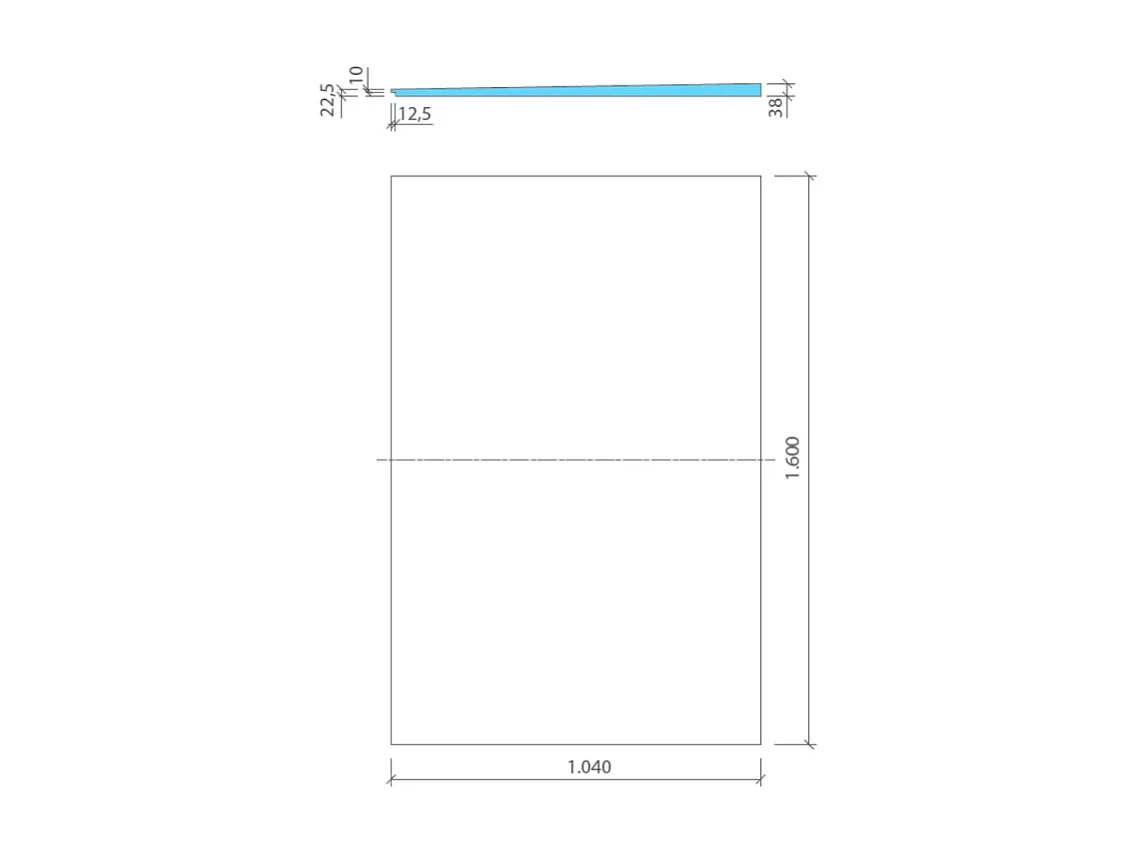 Pack receveur de douche pré-penté 104 x 160 x 3,8 cm WEDI Fundo Flex béton + bonde horizontale + écoulement linéaire + support