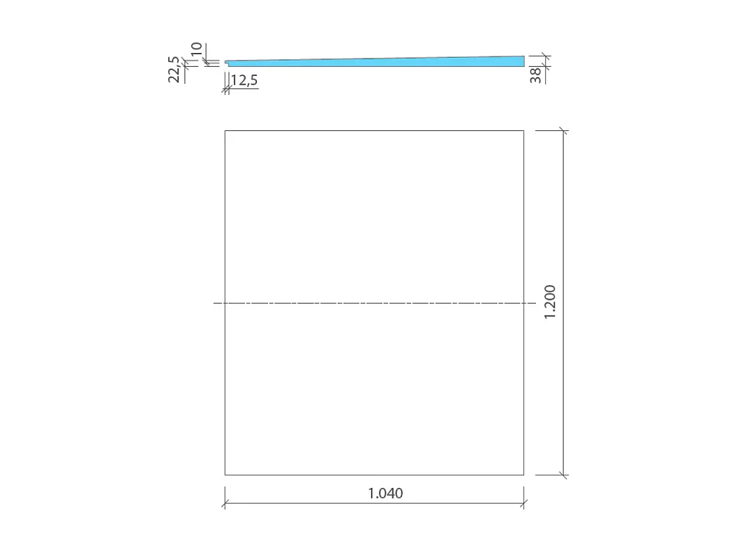Pack receveur de douche pré-penté 104 x 120 x 3,8 cm WEDI Fundo Flex béton + bonde horizontale + écoulement linéaire + support