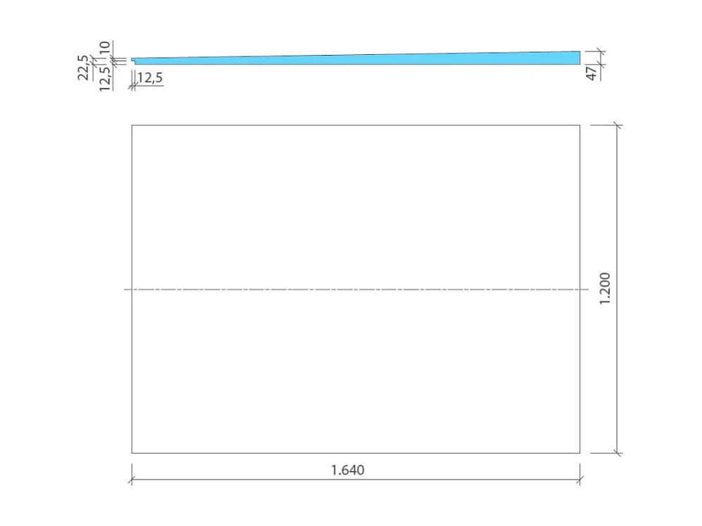 Pack receveur de douche pré-penté 164 x 120 x 4,7 cm WEDI Fundo Flex béton + bonde horizontale + écoulement linéaire + support