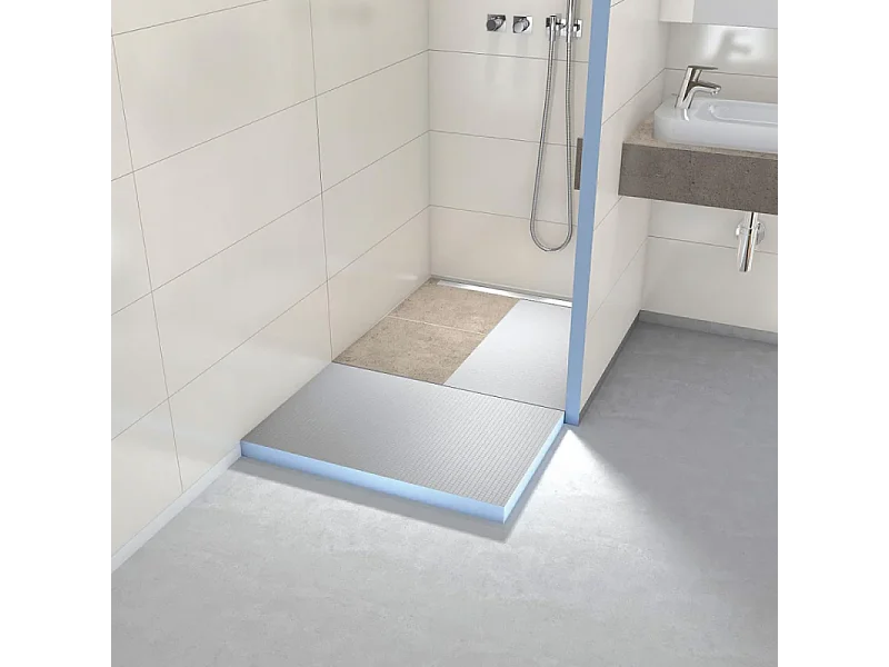 Receveur de douche pré-penté 104 x 120 x 3,8 cm WEDI Fundo Flex béton