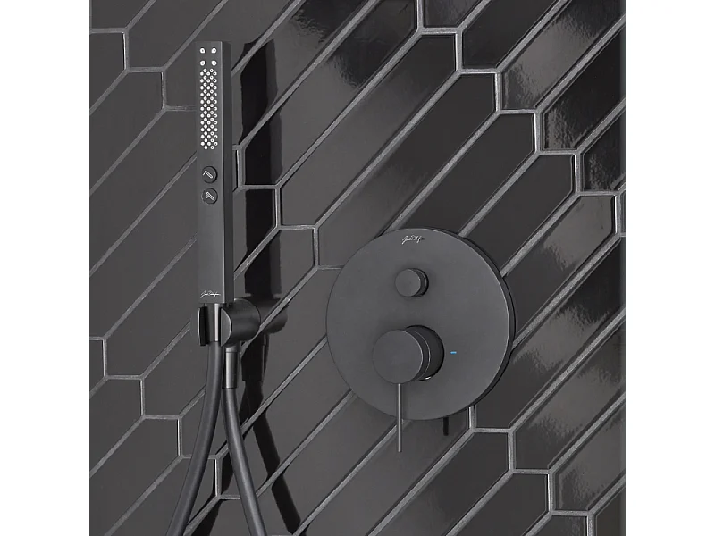 Pommeau de douche JACOB DELAFON Shift+ carré 2 jets noir mat