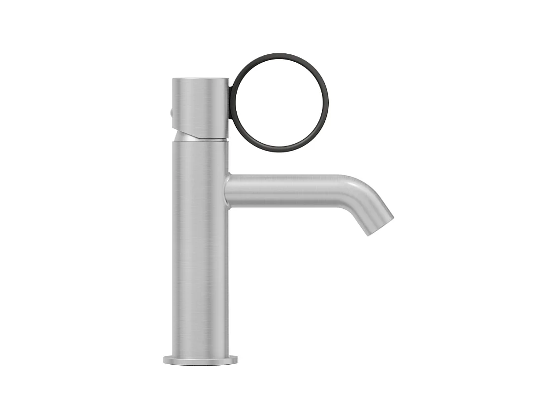 Mitigeur lavabo bas JACOB DELAFON Vivienne chromé brossé avec bague noire mate