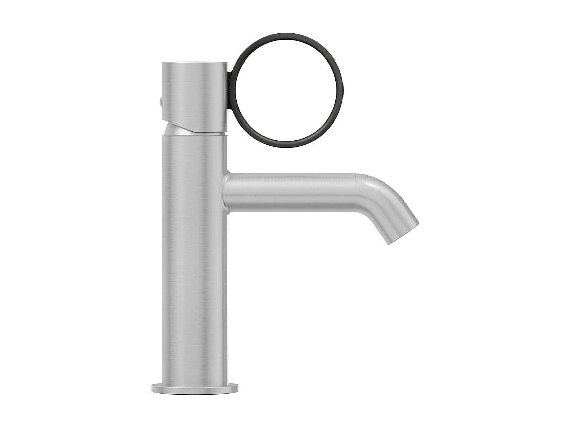 Mitigeur lavabo bas JACOB DELAFON Vivienne chromé brossé avec bague noire mate