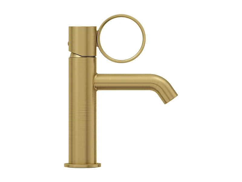 Mitigeur lavabo bas JACOB DELAFON Vivienne laiton brossé avec bague laiton brossée