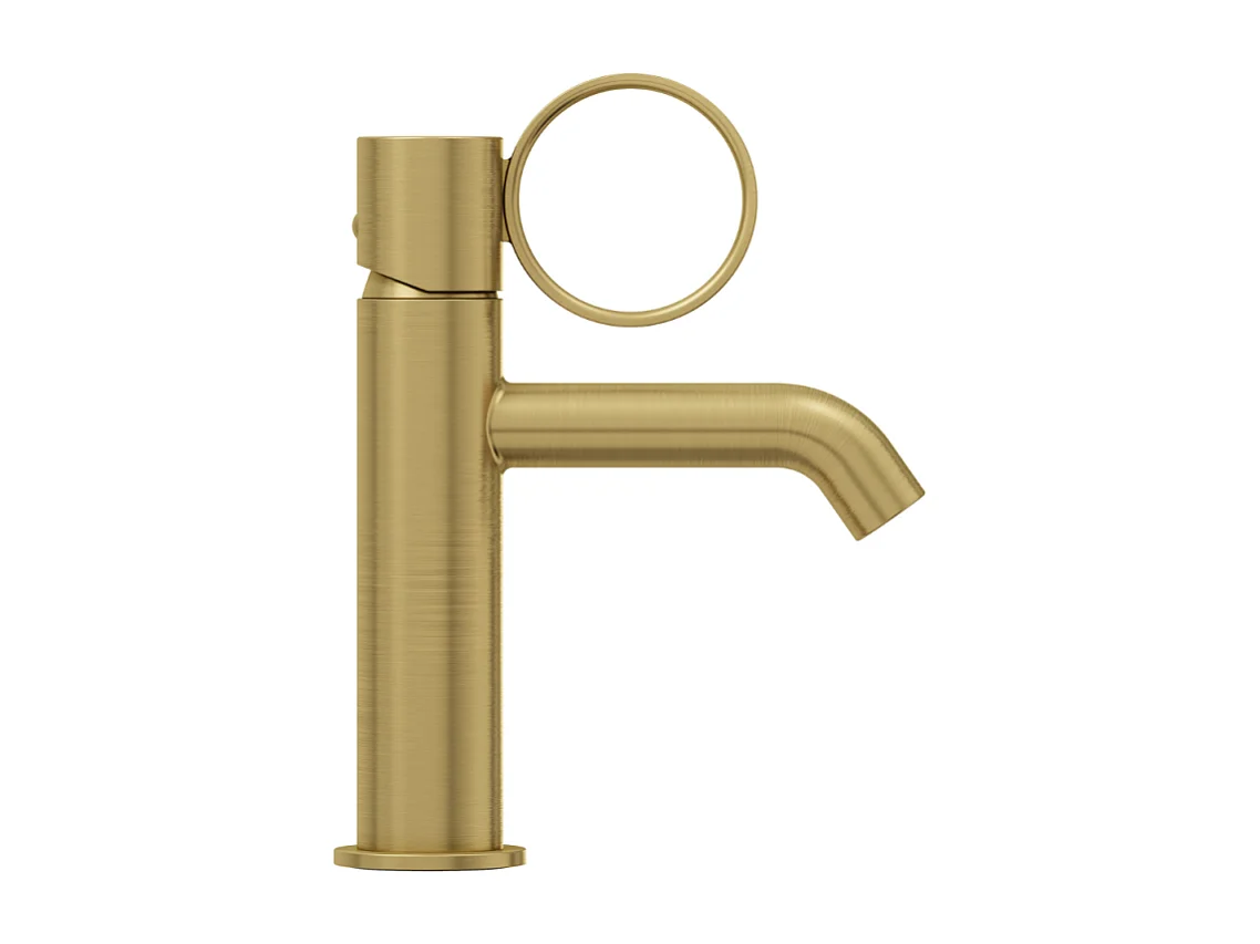 Mitigeur lavabo bas JACOB DELAFON Vivienne laiton brossé avec bague laiton brossée