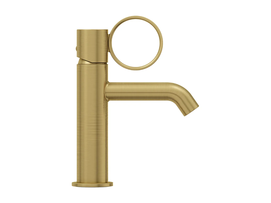 Mitigeur lavabo bas JACOB DELAFON Vivienne laiton brossé avec bague laiton brossée