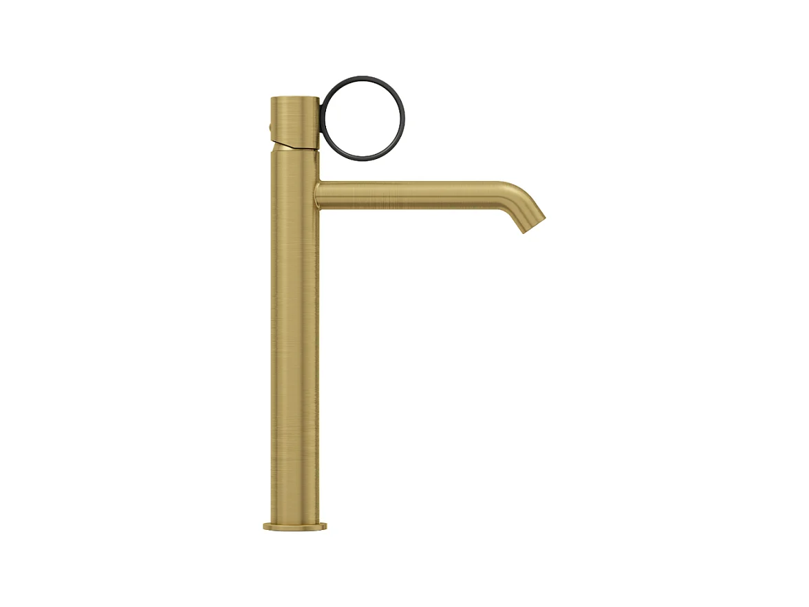 Mitigeur lavabo haut JACOB DELAFON Vivienne laiton brossé avec bague noire mate